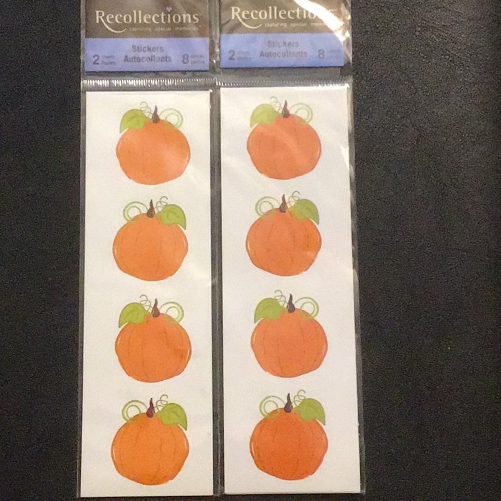 2 sets of pumpkin stickers (8 per set)